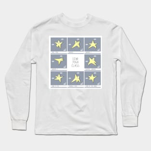 Star yoga class cartoon illustration of the asanas Long Sleeve T-Shirt